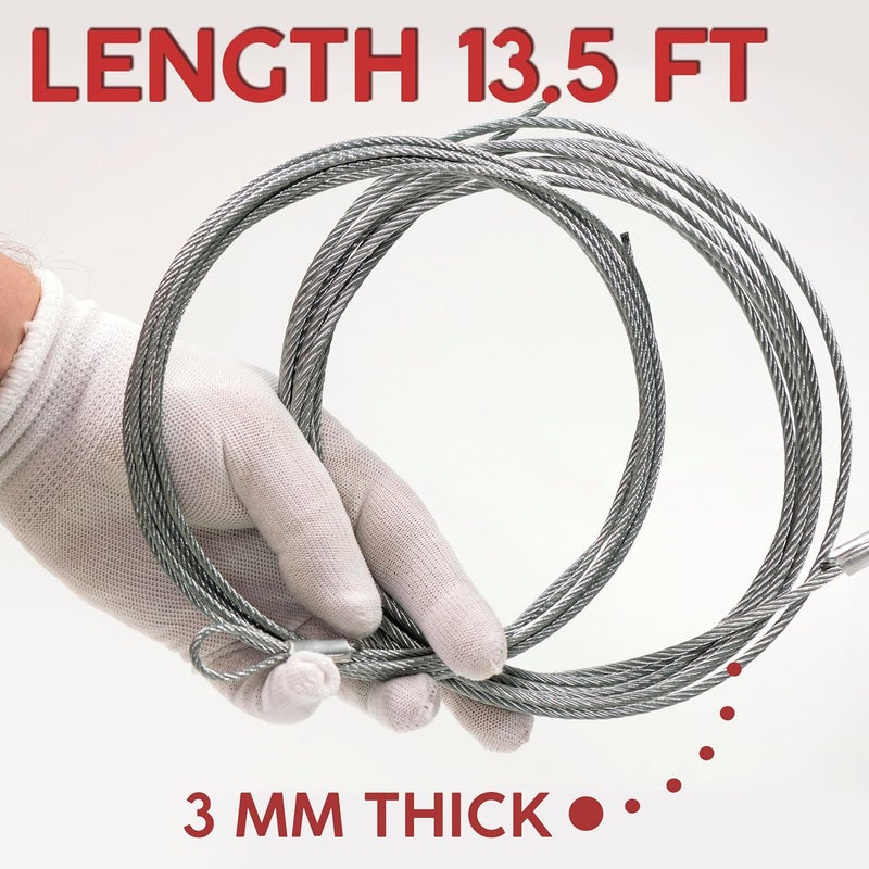 Granatan 2 Pack 13.5 FT Garage Door Cable Torsion Spring Wire, Replacement Cable Wire, Garage Door Replacement Parts - Image 2
